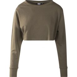 Bluzy rozpinane damskie: Urban Classics Ladies Terry Cropped Crew Bluza damska oliwkowy