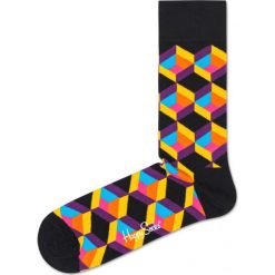 Happy Socks Optiq Square Skarpetki Czarny Wielokolorowy. Czarne skarpetki męskie Happy Socks, bez wzorów, z elastanu. Za 47,95 zł.