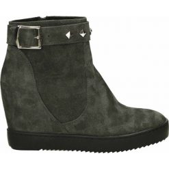 Botki - PP617 CAM GRI. Szare botki damskie marki Venezia, ze skóry. Za 239,00 zł.