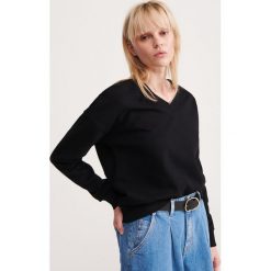Bluza z bawełną organiczną - Czarny. Czarne bluzy damskie Reserved, s, bez wzorów, z bawełny, bez rękawów, bez kaptura. Za 69,99 zł.
