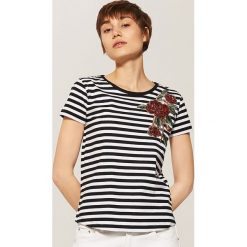 T-shirty damskie: T-shirt z aplikacją – Wielobarwn