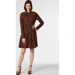 Calvin Klein - Sukienka damska, pomarańczowy. Pomarańczowe sukienki damskie Calvin Klein, z nadrukiem, bez kołnierzyka, bez rękawów. Za 449,95 zł.