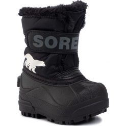 Śniegowce SOREL - Toddler Snow Commander NV1960 Black/Charcoal 010. Czarne śniegowce chłopięce Sorel, bez zapięcia. W wyprzedaży za 189,00 zł.