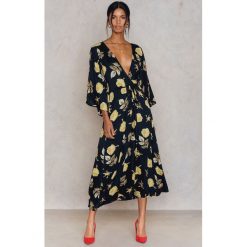 Płaszcze damskie: NA-KD Boho Sukienka-płaszcz – Black,Multicolor,Yellow