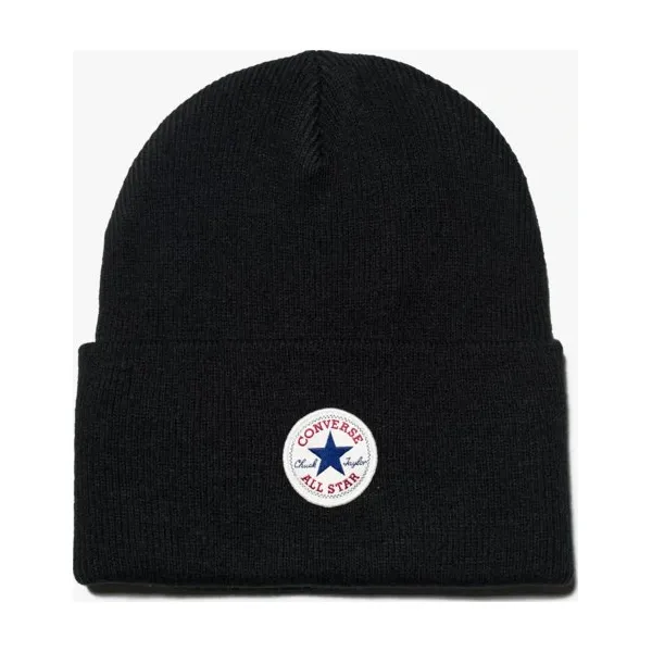 Converse Czapka Tall Cuff Watchcap Knit , czarny, rozmiar ONE SIZE. Czarne czapki damskie Converse, na zimę, bez wzorów, z materiału. W wyprzedaży za 69,99 zł.