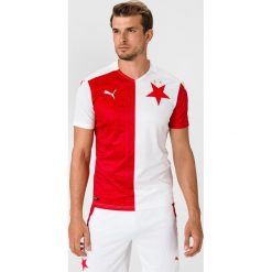 Puma SK Slavia Home Replica Koszulka Czerwony Biały. Czerwone podkoszulki męskie Puma, xl, z haftami, z poliesteru, bez kołnierzyka, z krótkim rękawem, krótkie. Za 343,95 zł.