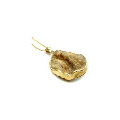 Colare Agat Druza Brąz złoto. Pomarańczowe naszyjniki damskie marki Brazi druse jewelry, z agatem, srebrne. Za 170,00 zł.