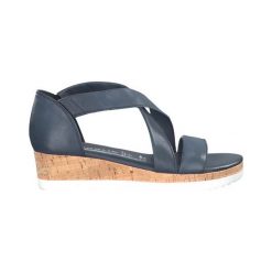 Tamaris Sandały granatowy female niebieski 42. Niebieskie sandały damskie Tamaris, w paski, ze skóry, z paskami. Za 199,00 zł.