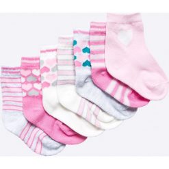 Blukids - Skarpetki dziecięce (7-pack). Różowe skarpetki dziewczęce Blukids, bez wzorów, z elastanu. W wyprzedaży za 17,90 zł.