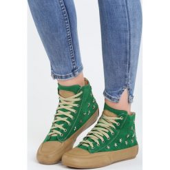 Trampki damskie slip on: Zielone Trampki Trendy Cocktail