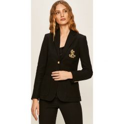 Lauren Ralph Lauren - Marynarka. Czarne kamizelki damskie Lauren Ralph Lauren, xs, z aplikacjami, z dzianiny, klasyczne, bez kaptura. W wyprzedaży za 769,90 zł.