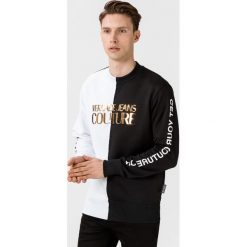 Versace Jeans Couture Bluza Czarny Biały. Czarne bluzy męskie Versace Jeans Couture, xl, z nadrukiem, z bawełny, bez kołnierzyka, bez rękawów, bez kaptura. Za 1055,95 zł.