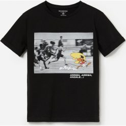 Bawełniany t-shirt Speedy Gonzales - Czarny. Czarne t-shirty męskie Reserved, m, bez wzorów, z bawełny, bez kołnierzyka. Za 39,99 zł.