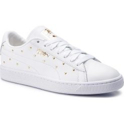 Sneakersy PUMA - Basket Studs Wn's 369298 01 Puma White/Puma Team Gold. Białe półbuty damskie Puma, ze skóry. W wyprzedaży za 279,00 zł.