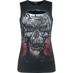 Spiral Dark Roots Top damski czarny. Czarne bluzki damskie marki Spiral, l, bez wzorów, bez kołnierzyka, bez rękawów. Za 62,90 zł.