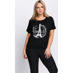 T-shirty damskie: Czarny T-shirt Pinky Promises