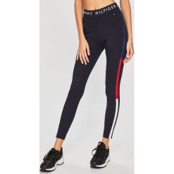 Tommy Hilfiger - Legginsy. Niebieskie spodnie damskie TOMMY HILFIGER, s, bez wzorów, z elastanu. Za 299,90 zł.