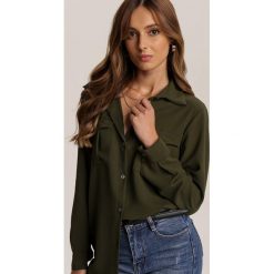 Khaki Koszula Xilnee. Brązowe bluzki damskie Renee, uniwersalny, bez wzorów, bez kołnierzyka, bez rękawów. Za 129,99 zł.