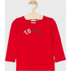 Tommy Hilfiger - Bluzka dziecięca 98 - 176 cm. Żółte bluzki dziewczęce z nadrukiem, z bawełny, z okrągłym kołnierzem, długie. W wyprzedaży za 79,90 zł.