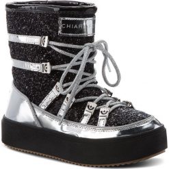Śniegowce CHIARA FERRAGNI - 18AI-CF2121 Black. Czarne buty zimowe damskie marki Chiara Ferragni, z materiału. Za 1099,00 zł.