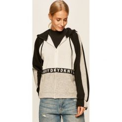 Dkny - Bluza. Białe bluzy damskie DKNY, s, z aplikacjami, z elastanu, bez rękawów, z kapturem. Za 419,90 zł.