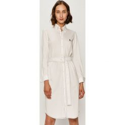 Polo Ralph Lauren - Sukienka. Białe sukienki damskie Polo Ralph Lauren, na co dzień, s, bez wzorów, z bawełny, casualowe, polo, z długim rękawem, długie, midi, proste. Za 669,90 zł.