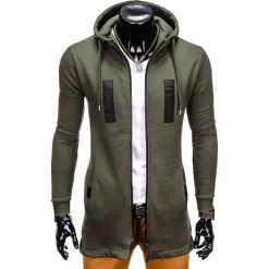 Bluzy męskie: BLUZA MĘSKA ROZPINANA Z KAPTUREM B770 - KHAKI