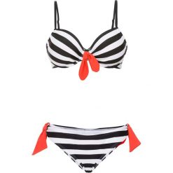 Stroje dwuczęściowe damskie: Bikini na fiszbinach (2 części) bonprix czarno-biały