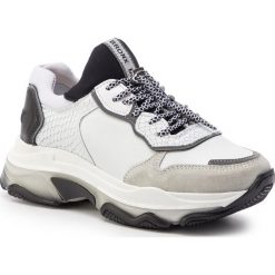 Sneakersy BRONX - 66167D-CA BX 1525 Light Grey/White/Black 3063. Białe półbuty damskie Bronx, ze skóry. W wyprzedaży za 429,00 zł.