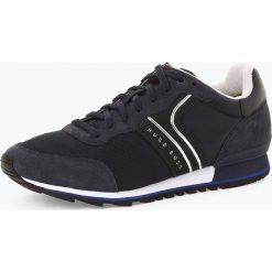 BOSS Athleisurewear - Tenisówki męskie z dodatkiem skóry – Parkour_Runn_nymx, niebieski. Niebieskie tenisówki męskie BOSS Athleisurewear, ze skóry. Za 749,95 zł.
