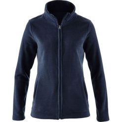 Bluza rozpinana z polaru z wpuszczanymi kieszeniami bonprix ciemnoniebieski. Niebieskie bluzy sportowe damskie bonprix, bez wzorów, z polaru, bez rękawów, bez kaptura. Za 34,99 zł.