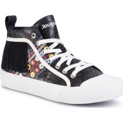 Trampki DESIGUAL - Shoes Beta New Exotic 20SSKP15 2000. Czarne półbuty damskie Desigual, na co dzień, z aplikacjami, z zamszu, bez obcasa, na płaskiej podeszwie, bez zapięcia. Za 399,00 zł.