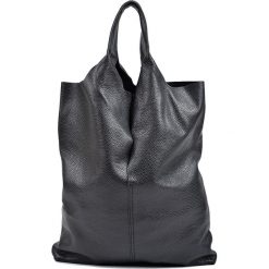 Torebki klasyczne damskie: Skórzana torebka w kolorze czarnym – 42 x 38 x 1 cm