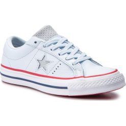 Tenisówki CONVERSE - One Star Ox 160626C Blue Tint/Gym Red/White. Niebieskie półbuty damskie Converse, bez wzorów, ze skóry, bez zapięcia. W wyprzedaży za 249,00 zł.