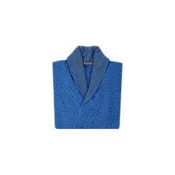 Niebieski kardigan SW12. Niebieskie swetry męskie Lanieri Fashion - swetry męskie, m, bez wzorów, z wełny, casualowe. Za 197,10 zł.