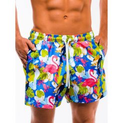 Kąpielówki męskie W164 - niebieskie/zielone. Niebieskie kąpielówki męskie Ombre Clothing, s, bez wzorów. Za 24,99 zł.