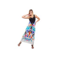 Mut Dress (Colorful). Czarne sukienki damskie OKUAKU, xs, z nadrukiem, z elastanu, bez kołnierzyka, bez rękawów, maxi, rozkloszowane. Za 249,00 zł.