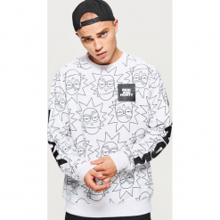 Bluza RICK AND MORTY - Biały. Białe bluzy męskie Cropp, l. Za 99,99 zł.