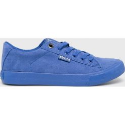 Big Star - Tenisówki. Niebieskie trampki i tenisówki damskie BIG STAR, bez wzorów, z gumy, na sznurówki. W wyprzedaży za 79,90 zł.