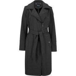 Kurtka softshell w optyce trenczu bonprix czarny. Czarne kurtki damskie bonprix, bez wzorów, z softshellu, bez kaptura. Za 219,99 zł.
