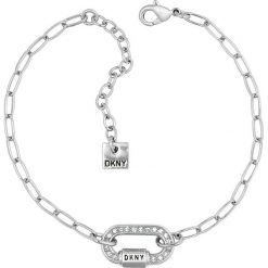 Dkny - Bransoletka. Szare bransoletki damskie DKNY, z kryształem, metalowe. Za 299,90 zł.