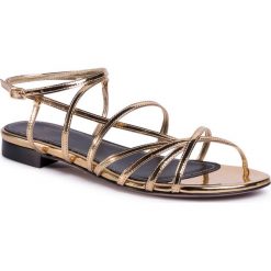 Sandały MARELLA - Snack 65210304 Oro 002. Żółte klapki damskie Marella, bez wzorów, ze skóry, bez obcasa, na obcasie. Za 929,00 zł.