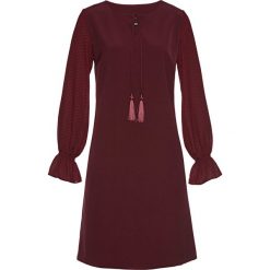 Sukienka z rękawami szyfonowymi bonprix czerwony klonowy. Czerwone sukienki z falbanami marki bonprix, z szyfonu. Za 59,99 zł.