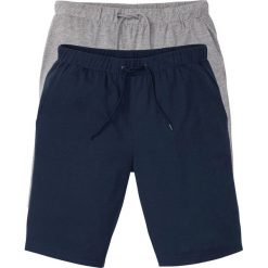 Bermudy shirtowe (2 pary) bonprix ciemnoniebieski + szary melanż. Niebieskie spodenki i szorty męskie bonprix, xl, bez wzorów. Za 99,98 zł.
