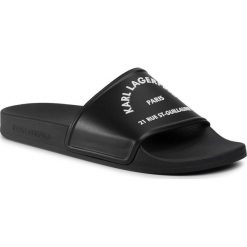 Klapki KARL LAGERFELD - KL70008 Black Rubber. Czarne klapki męskie KARL LAGERFELD, ze skóry ekologicznej, bez zapięcia. Za 299,00 zł.