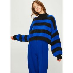 Answear - Sweter. Niebieskie swetry damskie ANSWEAR, uniwersalny, bez wzorów, z dzianiny, bez rękawów, bez kaptura. W wyprzedaży za 49,90 zł.