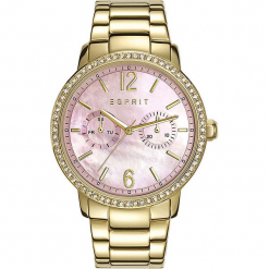 Zegarek kwarcowy "Kate" w kolorze perłoworóżowo-złotym. Żółte, analogowe zegarki damskie Esprit Watches, ze stali. W wyprzedaży za 363,95 zł.