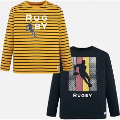 Mayoral - Longsleeve dziecięcy 128-172 cm (2-pack). Szare t-shirty chłopięce Mayoral, z nadrukiem, z bawełny, z długim rękawem. W wyprzedaży za 89,90 zł.