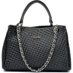 Torebki klasyczne damskie: Skórzana torebka w kolorze czarnym – 33 x 23 x 11 cm
