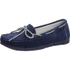 Skórzane mokasyny damskie FILIPPO DP1403 NAVY. Niebieskie mokasyny damskie FILIPPO, klasyczne, na obcasie. W wyprzedaży za 129,00 zł.
